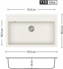 Eurolux IMPULSE 795 SI Композитна мивка за вграждане
