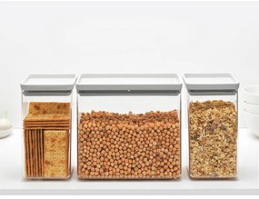 Кутии за съхранение Brabantia Tasty+ Stackable 1008880, 2x1.6л+1x3.5л, Без BPA, Плътно затваряне, Светлосив