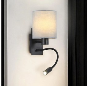 Brilagi - LED Гъвкав аплик NUBILA 1xE27/25W/230V + LED/3W черен/сив