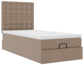 3312980 vidaXL Османска легло с матрак, капучино, 90x190 см, изкуствена кожа