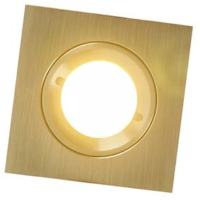 Комплект от 6 модерни вградени спота златен квадрат IP44 - Xena