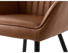 Кафяви тапицирани трапезни столове в комплект с подлакътници 2 бр. Nolan Stripe – Unique Furniture