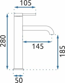 Смесител за мивка Rea Spot Brush Nickel High