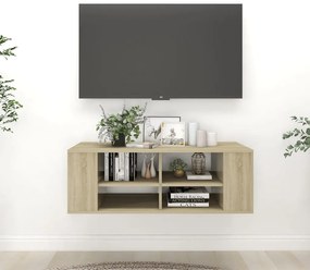 806241 vidaXL ТВ шкаф за стенен монтаж, дъб сонома, 102x35x35 см