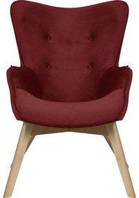Червено кадифено кресло Niko – Ropez