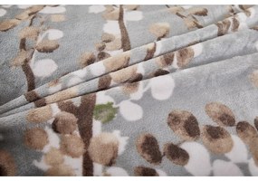 Сиво единично спално бельо от микроплюш 140x200 cm Branches – My House