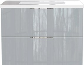 Сив гланцов стенен шкаф за мивка 81x61 cm Celano – Germania