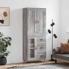 3199919 vidaXL Висок шкаф, сив сонома, 69,5x34x180 см, инженерно дърво