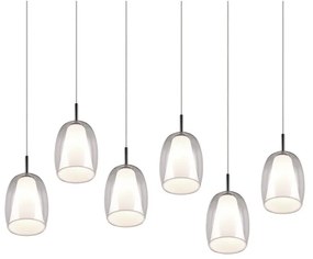 Висяща лампа със стъклен абажур в сребристо Barret - Trio Select