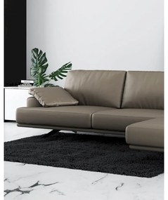 Ъглов диван от светлокафява кожа (десен ъгъл) Prado - MESONICA