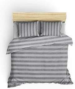 Бяло/сиво спално бельо за двойно легло 200x200 cm Hook - Mijolnir