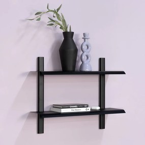 Черен на няколко нива метален стенен рафт 60 cm Hola – Spinder Design