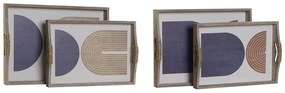 Тава DKD Home Decor Дървен MDF (2 pcs) (40 x 30 x 6 cm)