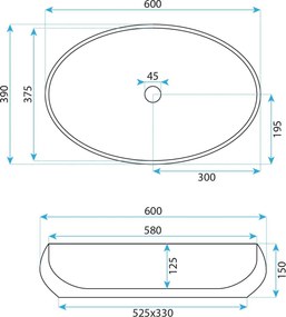 Комплект окачена тоалетна чиния REA Gustavo Rimless + умивалник за плот Maya