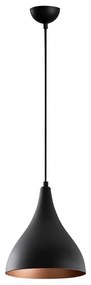 Черно висящо осветително тяло с метален абажур ø 22 cm Berceste – Opviq lights