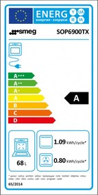 Фурна за вграждане Smeg SOP6900TX, 3000W, 68 л, Клас A, 9 функции и 5 нива на готвене, Самопочистване, Таймер, 30-280C, Инокс