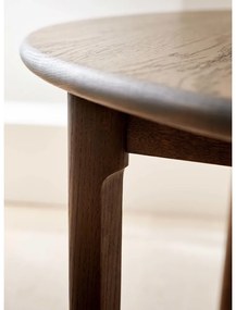 Кафява кръгла сгъваема трапезна маса от масивен дъб ø 120 cm Noor – Hammel Furniture