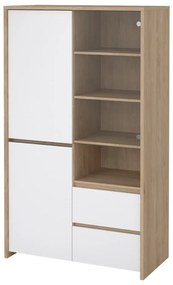 Витрина от дъбов декор в бял и естествен цвят 100x170x48 cm Next – Tvilum