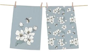 Комплект от 2 памучни кърпи за чай , 70 x 50 cm Bees and Cherry Blossom - Butter Kings