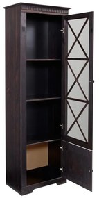 Тъмнокафява витрина от масивен бор 180x35 cm Lisa – Støraa