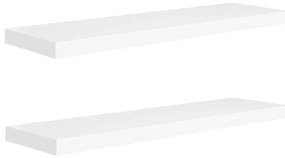 323818 vidaXL Окачени стенни рафтове, 2 бр, бели, 90x23,5x3,8 см, МДФ