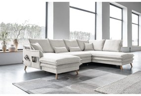 Бежов разтегателен ъглов диван (десен ъгъл/"U" форма) Charming Charlie – Miuform