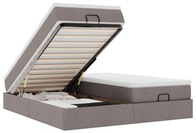 3311238 vidaXL Османска легло с матраци, таупе, 160x200 см, плат