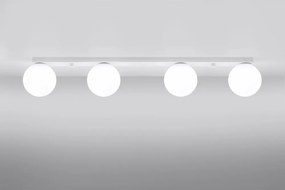 Бяло осветително тяло за таван със стъклен абажур ø 12 cm Umerta – Sollux