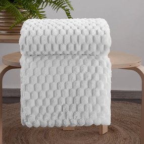 Дебело одеяло в бяло с модерен модел Ширина: 200 см | Дължина: 220 см