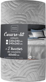 Сиво комплект шалте и калъфка за възглавница 240x260 cm Solange – douceur d'intérieur