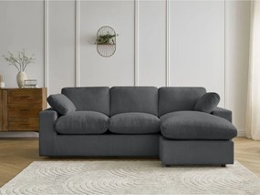 Тъмносив ъглов диван от рипсено кадифе Belair – Bobochic Paris