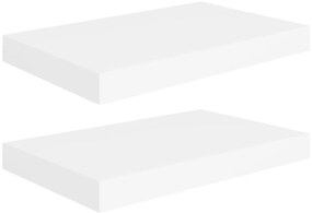 323806 vidaXL Окачени стенни рафтове, 2 бр, бели, 40x23x3,8 см, МДФ