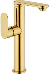Mexen Milo висока смесителна батерия за мивка със странична дръжка, златна - 71315-50