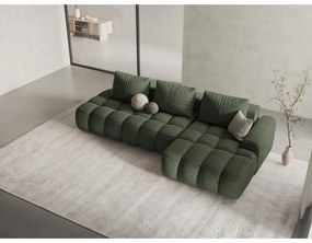 Зелен сгъваем/с място за съхранение ъглов диван (десен ъгъл) Linz – Cosmopolitan Design