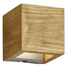 Ръстична стенна лампа дърво 11 см с LED димер - Linc
