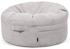 Светлосив пуф от рипсено кадифе Roll 105 – SLOWDOWN