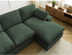 Зелен ъглов диван от рипсено кадифе Belair – Bobochic Paris