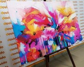 Картина на платно – Абстрактни цветни цветя