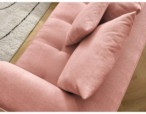 Розов шенилов ъглов диван (десен ъгъл/L форма) Whesley – Bobochic Paris