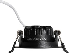 Вграден прожектор черен, накланящ се 6,5см с LED IP54 Ултра тънък - Pupil