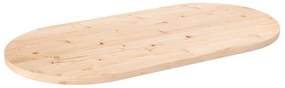 824365 vidaXL Плот за маса, 110x55x2,5 см, бор масив, овален