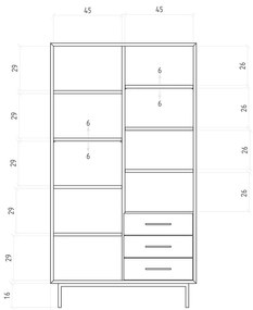 Гардероб от дъбова дървесина в естествен цвят 97x176 cm Abies - The Beds