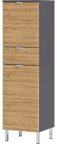 Сив висок шкаф за баня в дъбов декор 34x120 cm Mauresa - Germania