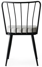 Бело-черни метални трапезни столове в комплект от 2 броя Yildiz - Kalune Design
