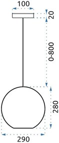 СТЪКЛЕН ПЕНДЕЛ LED APP446-CP