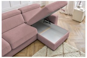 Розов разтегателен ъглов диван (променлив) Monaco – Bobochic Paris