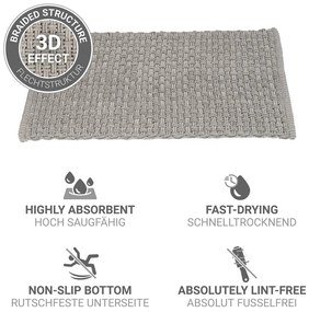 Сив текстилен килим за баня 50x80 cm Ecoli – Wenko