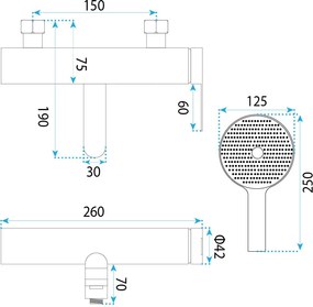 Смесител за вана Rea Arcos Titan