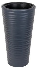 Serinova - Пластмасова кашпа ф30xh57см, 5,5л, антрацит-(KVT1)