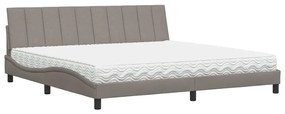 3310556 vidaXL Легло с матрак Hanko, таупе, 200x200 см, плат